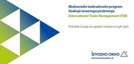 Vabilo k udeležbi v programu Izobraževanje za izvozno poslovanje - ITM