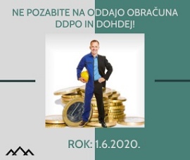 Zavezanci, ne pozabite na oddajo obračuna DDPO in DohDej do 1. 6. 2020