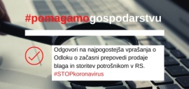 Odlok o spremembah in dopolnitvah Odloka o začasni prepovedi ponujanja in prodajanja blaga in storitev potrošnikom v Republiki Sloveniji