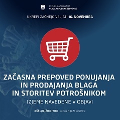 Začasna prepoved prodaje blaga in storitev potrošnikom, razen nekaterih izjem