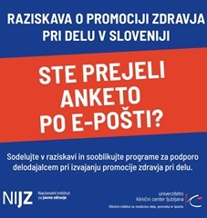 Klinični inštitut za medicino dela, prometa in športa in NIJZ: Pomagajte izboljšati zdravje pri delu