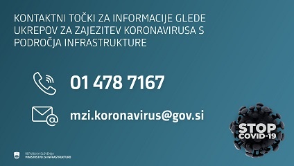 Poseben kontaktni center Ministrstva za infrastrukturo za informacije o ukrepih za zajezitev virusa COVID-19